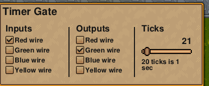 The settings for the timer to activate the traps