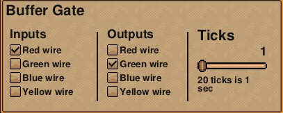 The settings for the buffer to pulse the XOR gate